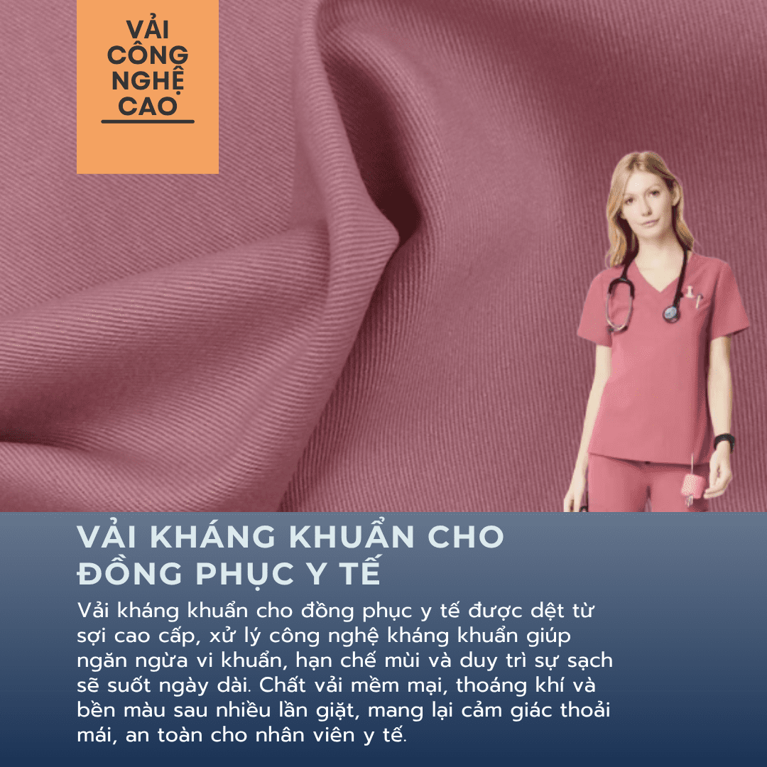 vải kháng khuẩn cho đồng phục y tế